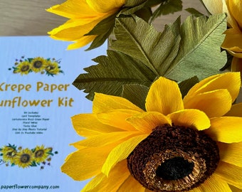 Crepe Paper Sunflower Kit - An imaginative gift for someone special, perfect for Christmas
