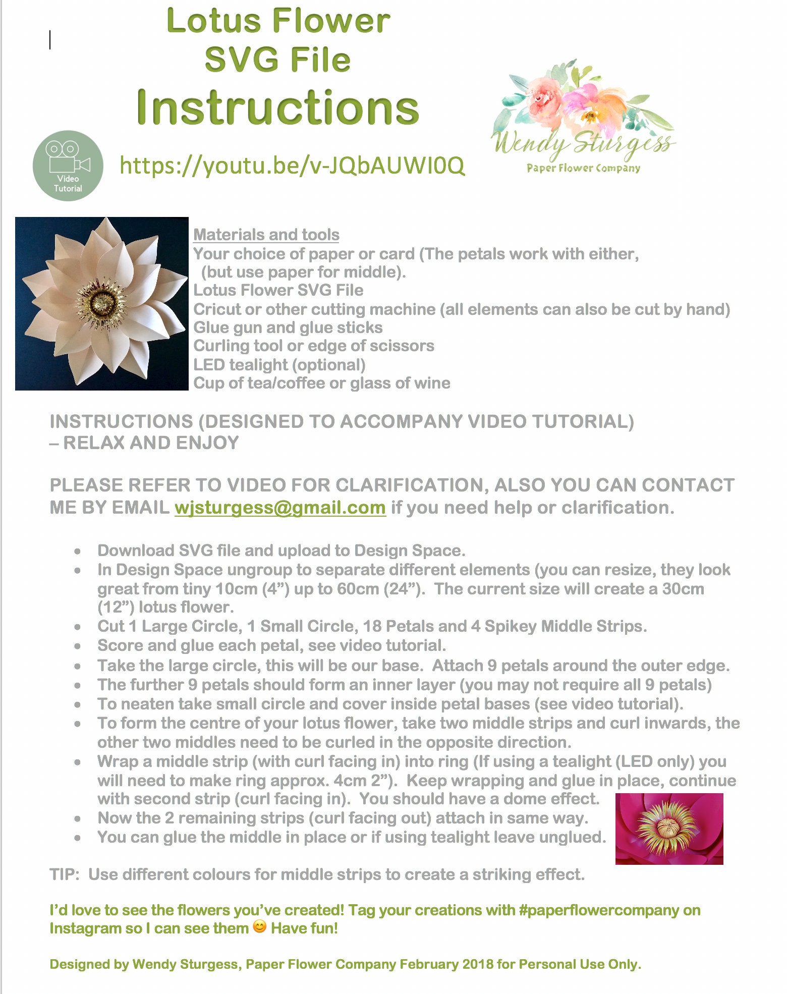 Download 3d Svg Pdf Template Lotus Flower Digital Svg Template For Cutting Machines And Instructions