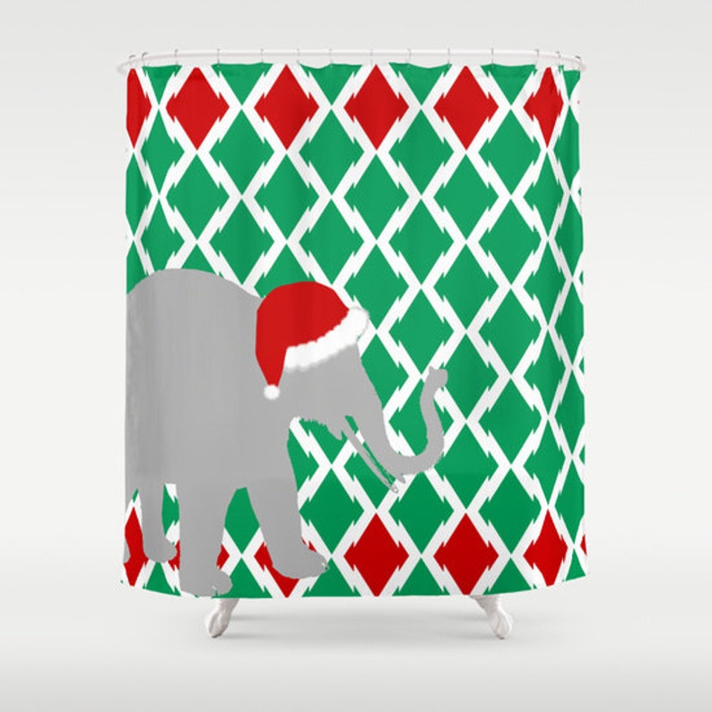 Christmas Shower Curtain Holiday Decor Holiday Bathroom Etsy