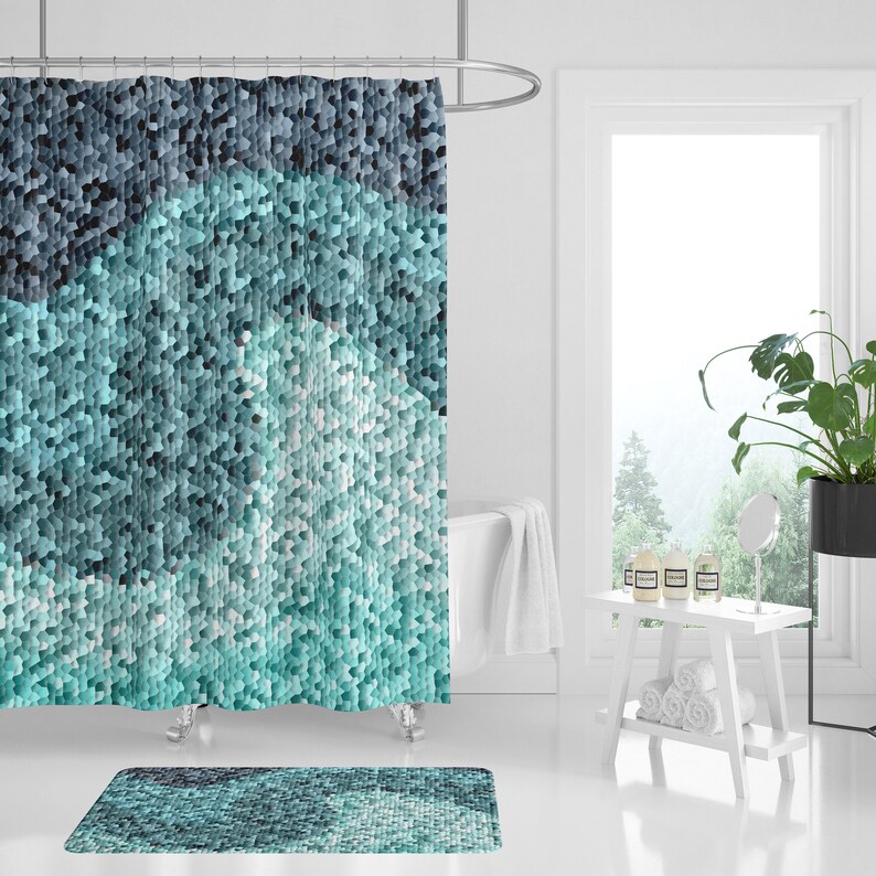 Vorhang, Bad Vorhang, Mosaik Dusche Vorhang, Powder Room Decor, Badezimmer Dekor, Bad Dekor blaugrün, Petrol / Dusche Duschvorhang, Petrol / Bad Vorhang, Bad Vorhang, Mosaik Dusche Vorhang, Powder Room Decor, Badezimmer Dekor, Bad Dekor blaugrün, Petrol / Dusche Duschvorhang, Petrol / Bad