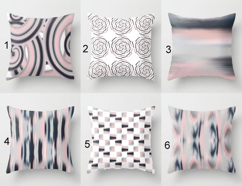 Throw Pillow Covers Bush Pink Navy Grey White Home Decor Etsy
