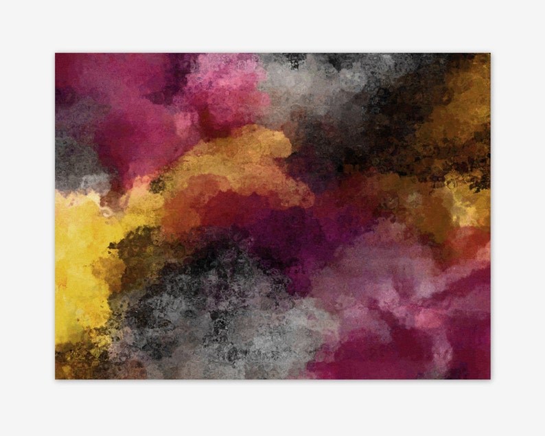 Wall Art Canvas Magenta Gold Yellow Black Grey Decor Print