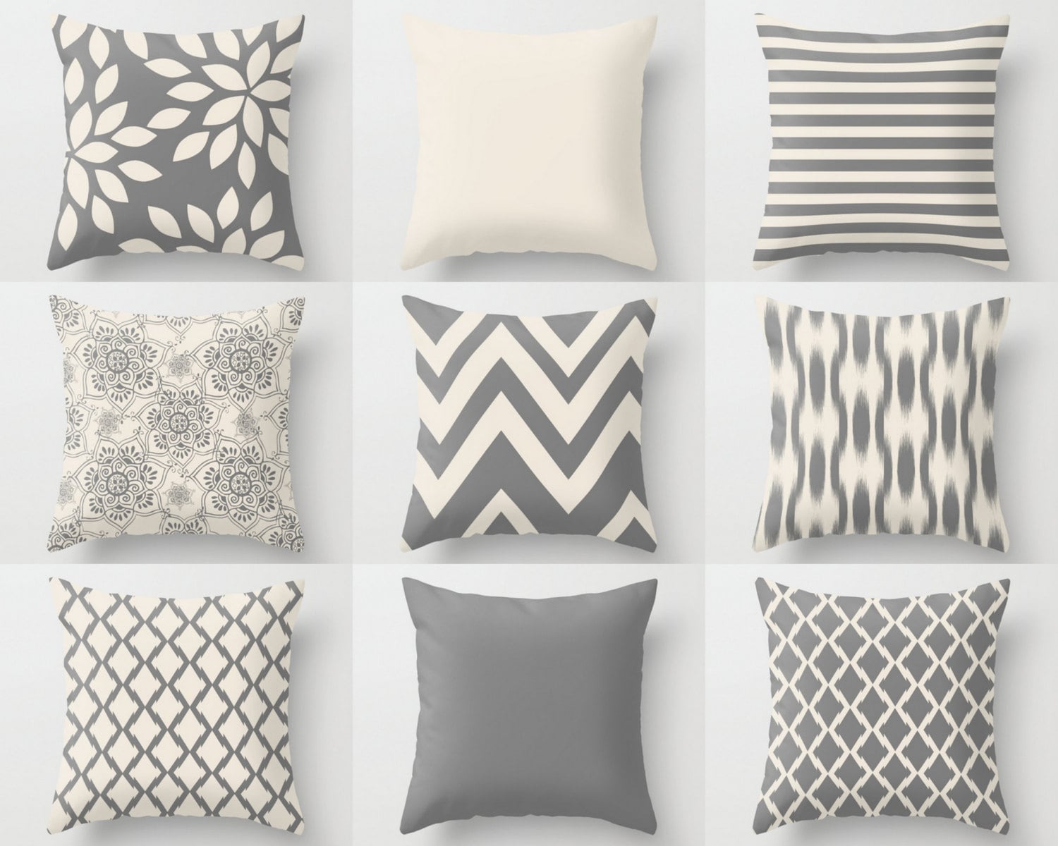 Neutral Throw Pillow Covers Home Decor Grey Beige Pillow Throw Etsy