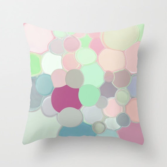 Throw Pillow Cover Pastel Pink Peach Grey Mint Mauve Light Blue Modern Home Decor Living Room Bedroom Accessories Cushion Euro Sham Cover