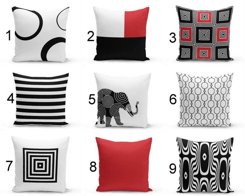 Throw Pillows Covers Black Red White 16 18 20 26 14 X20 Home Decor Accent Pillow Couch Decorative