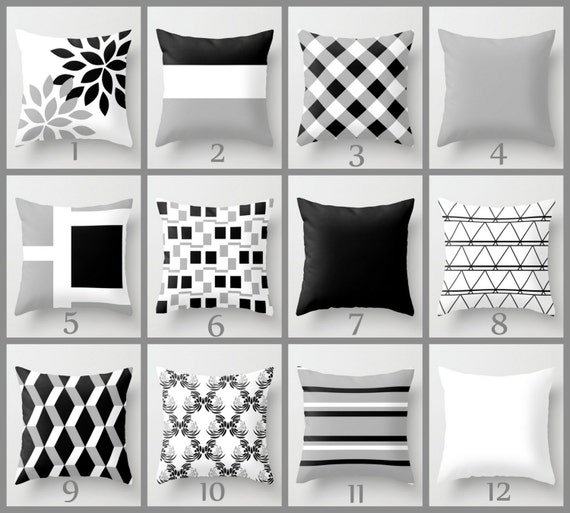 Throw Pillow Cover Black White Grey Couch Cushion Cover Contemporary Home Decor Living Room Pillow Decorative Pillow Covers