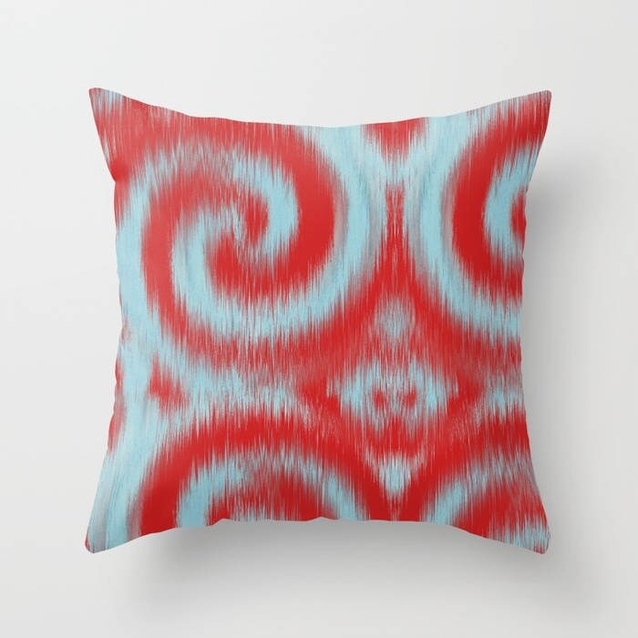 Red outdoor Pillow Red Light Blue outdoor pillow Home Decor Etsy