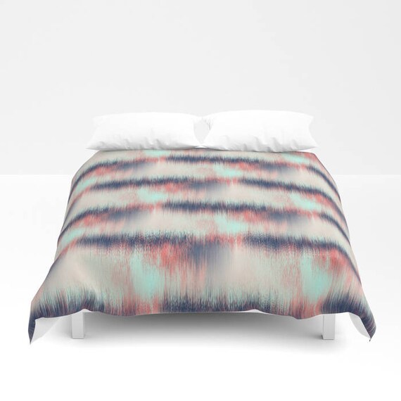 Coral Navy Duvet Cover Doona Cover Comforter Cover Colorful Etsy