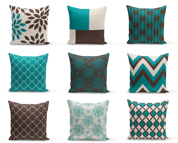 Teal Brown Pillows Pillow Covers Teal Chocolate Beige Home Etsy Magnificent Teal And Brown Decorative Pillows Teal Brown Pillows Pillow Covers Teal Chocolate Beige Home Etsy Magnificent Teal And Brown Decorative Pillows