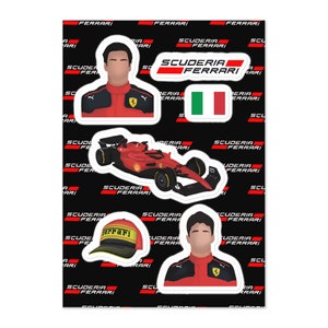 Ferrari F1 2023 Sticker Sheet | Carlos Sainz Charles LeClerc Scuderia Ferrari sticker sheet