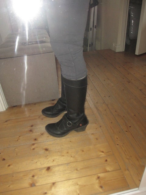 The Art Company Oteiza Tall Black Leather Boots Size 41 UK8 - Etsy Denmark