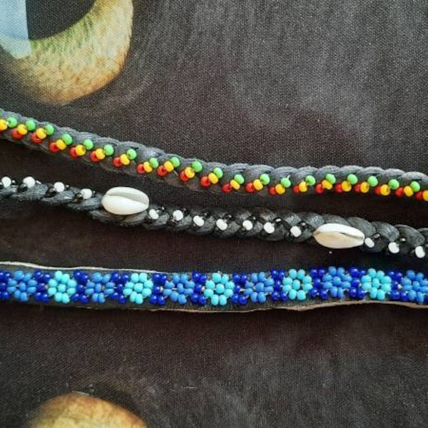 African Ethnic Beaded And Kauri Bracelets Choice of 3