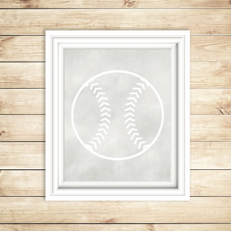 Grey White Baseball Nursery Decor Etsy