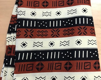 Tela africana de 36"x45", tela de barro inspirada en tela de algodón africano cortada a medida, tela étnica con estampado tribal