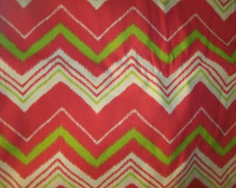 Pink Chevron Upholstery fabric by the yard / Screen Print upholstery fabric/ Ideal for covering Patio Chairs/ Window Treatments/ Decorate