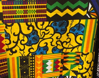 Yellow floral African fabric per yard/ African prints/ 100% Cotton African fabric/ African fabric for clothing