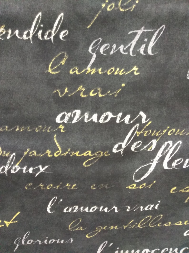 Modern Upholstery fabric by the yard/ Waverly French Words Etsy