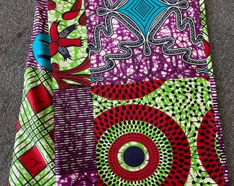 Tela de estampado africano cortada a medida/Patrón de patchwork multicolor, estampado africano para ropa y accesorios