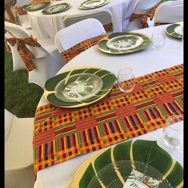 Kente #1 African Table Runner, Runners for Parties, Events, Wedding, DIY Event Decor, Table Linens, Event Planners