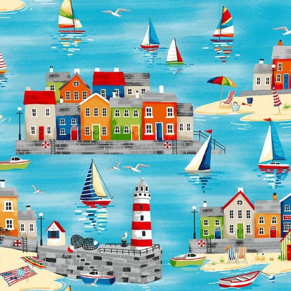 Beach Theme Fabric Etsy