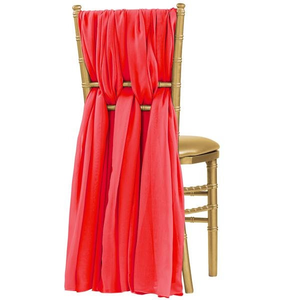 Hot Guava Bright Coral Chair Sash For Weddings, Event Chair Sash, Chair Ties, Party Chair Sash, Chiavari Chair Sash | Wedding Chair Sashes