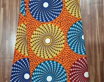 Per Yard Spiral African Print Cotton fabric, Ethnic print fabric, Apparel Fabric