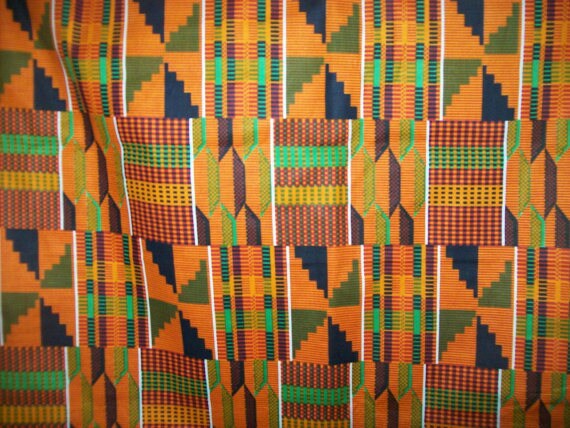 Fat Quarter Kente print African fabric 18x22 Craft | Etsy