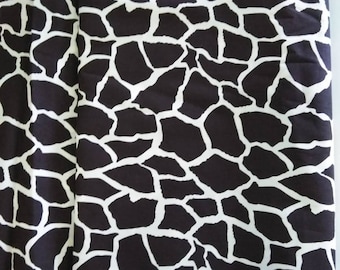 By the Yard Giraffe Fabric, Chocolate Brown and Ivory, Animal print fabric