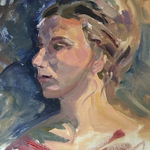 Original Impressionistic Oil Painting: Ballerina Portrait, 12x16