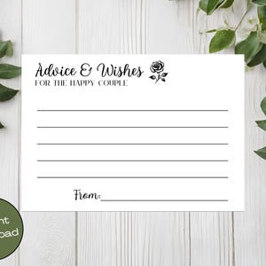 "Hochzeitsratschläge und Wünsche, ""Brautpaare"", Brautparty, Brautparty, Verlobungsfeier, Sofort-Download, 05."