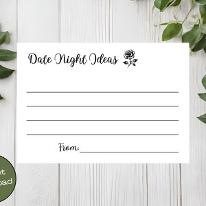 Date Night Idee Karten für Paare, bedruckbares Hochzeit Duschspiel, Brautparty, Junggesellinnenabschied, Instant Download, 05