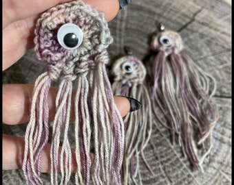 Googly Eyed Lavender Jellyfish Charm | Necklace