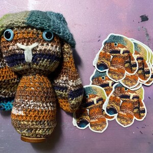 Crochet BunBun Vinyl Sticker image 2