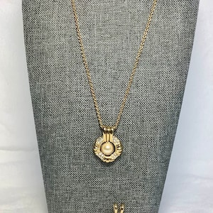 Vintage Faux Pearl 3 Pendant Nolan Miller Necklace Signed Designer Jewelry Gold Tone Rhinestone Bead Romantic Love Gift for Her Wife Bride