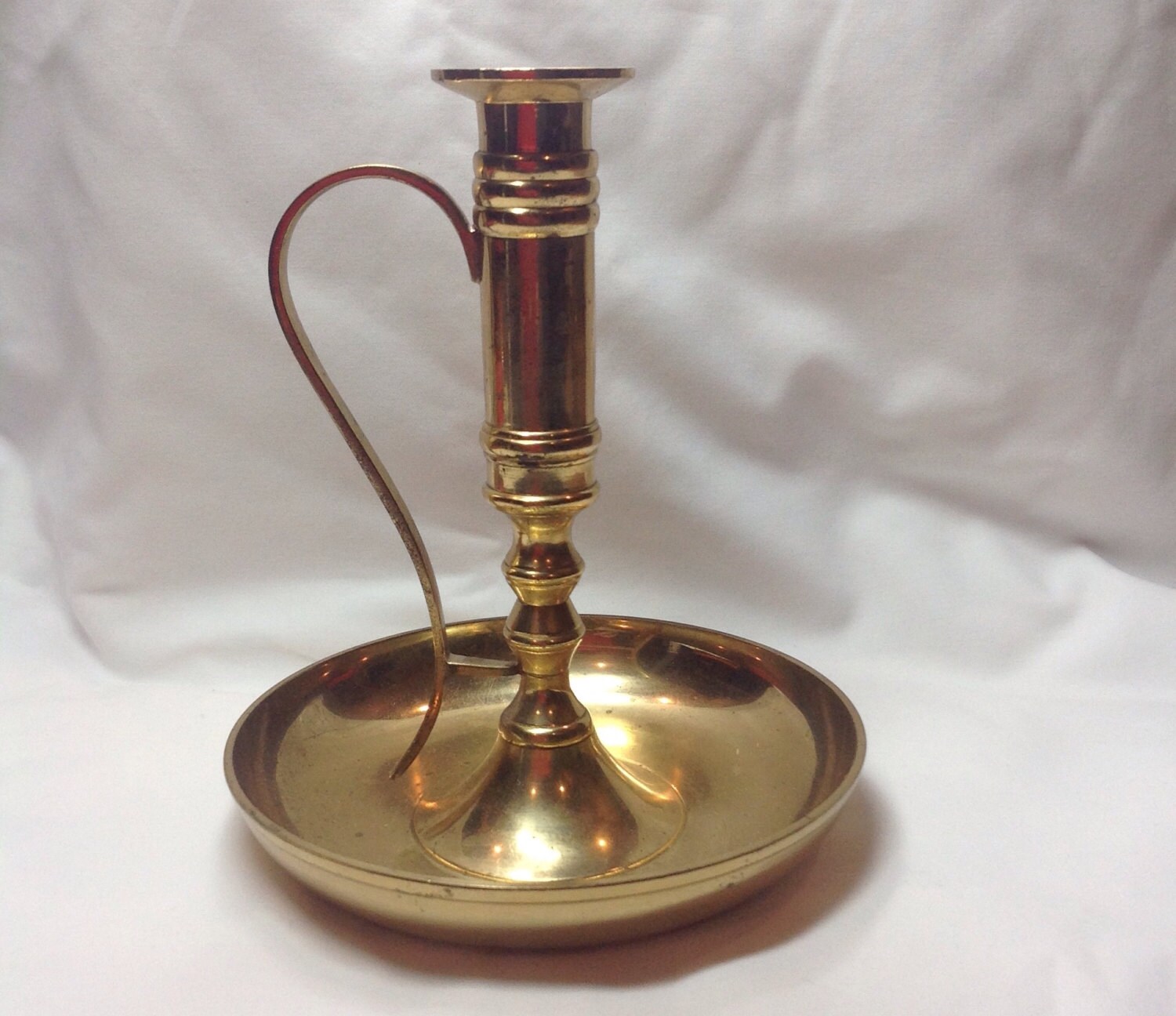Vintage Extra Tall Handle Brass Candle Chamberstick | Etsy