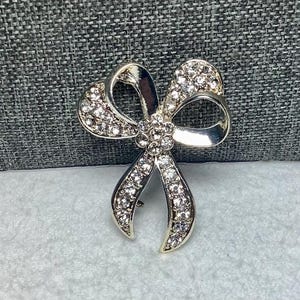 1950s Bow Ribbon Rhinestone Bulb Dangle Brooch - Etsy