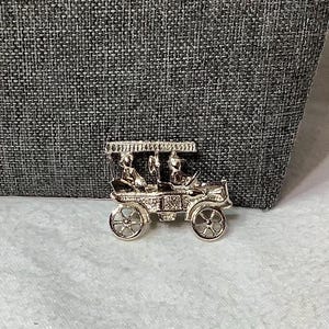 Vintage Model T Car Lapel Pin Brooch Jewelry Silver Tone Antique Auto Model Automotive Driver Car Show Mechanic Birthday Gift Him Husband