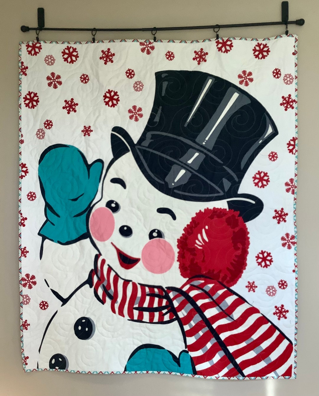 Snowy Christmas Delight Quilted Blanket NCU0VL823 main image 1
