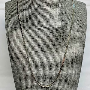 Vintage Silver Herringbone Chain Avon Necklace Signed Designer Jewelry Silver Tone Classic Classy Elegant Romantic Love Gift Her Wife