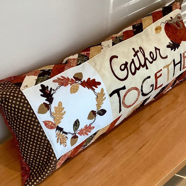 Fall Applique Bench Pillow Etsy