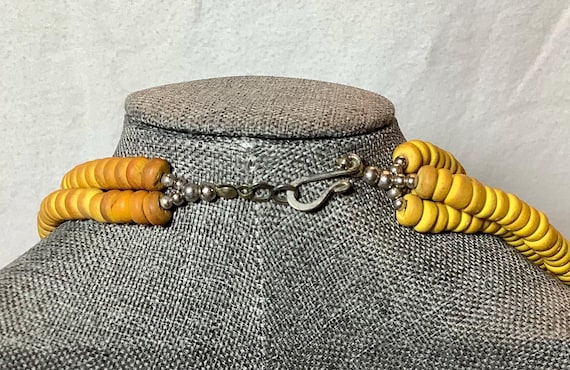 Vintage Large Yellow Leaf Statement Necklace Tran… - image 10