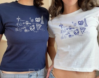 New York Baby Tee, y2k Baby Tees, Baby Tee Women, Graphic Baby Tee, New York Shirt, NYC Baby Tee, New York City Graphic Baby Tee