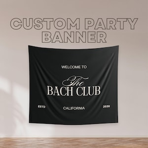 The Bach Club Bachelorette Wandteppich, Subtiles Bachelorette Banner, Benutzerdefinierte Kulisse, Nashville Bachelorette, Benutzerdefiniertes Emo Bachelorette Dekor