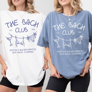 Camiseta del Club Bach, Camisetas de despedida de soltera con bikinis y martinis, Camiseta personalizada de despedida de soltera con martini, Último brindis en la costa, Camiseta personalizada de Bach