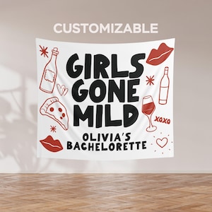 Girls Gone Mild Bachelorette Banner, Bachelorette Party Tapestry, Custom Bachelorette Decor, Girls Weekend Banner, Bach Party Decorations