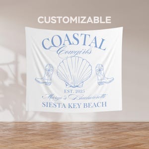 Coastal Cowgirl Bachelorette Banner, Coastal Cowgirl Bachelorette Tapestry, Bachelorette Photo Backdrop, Custom Coastal Bachelorette Decor