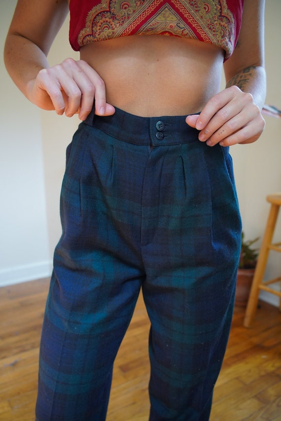 Vintage Giorgio Sant Angelo Wool High Waisted Plai