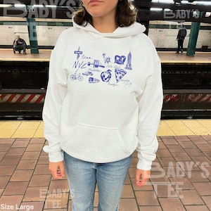 NYC Hoodie, Yankee Hoodie, New York City Hoodie Sweatshirt, New York Sweatshirt, Y2k Hoodie Pullover, Downtown Girl Aesthetic Clothes
