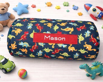 Navy Dino Dreams: Daycare-Ready Nap Mat for Roaring Adventures at Home or On the Go!