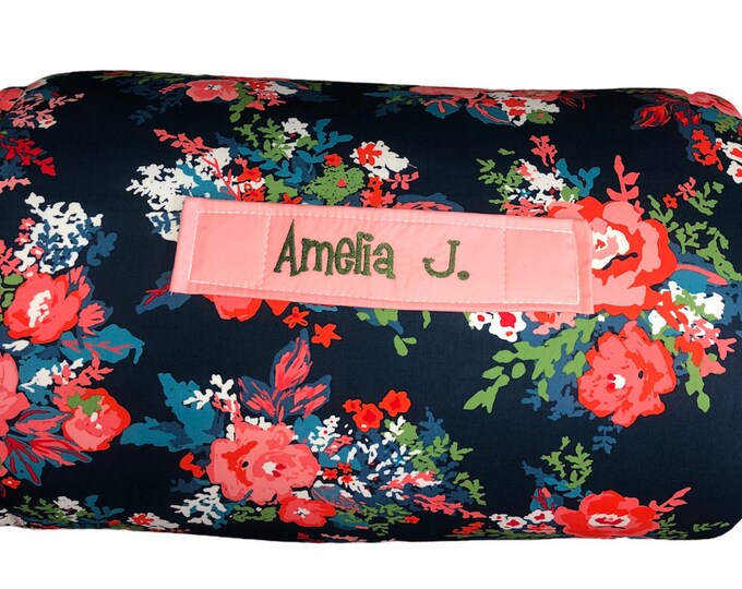 Blossoming Dreams: Personalized Everlasting Bouquet Floral Nap Mat for Daycare Adventures and On-the-Go Naptime Bliss!